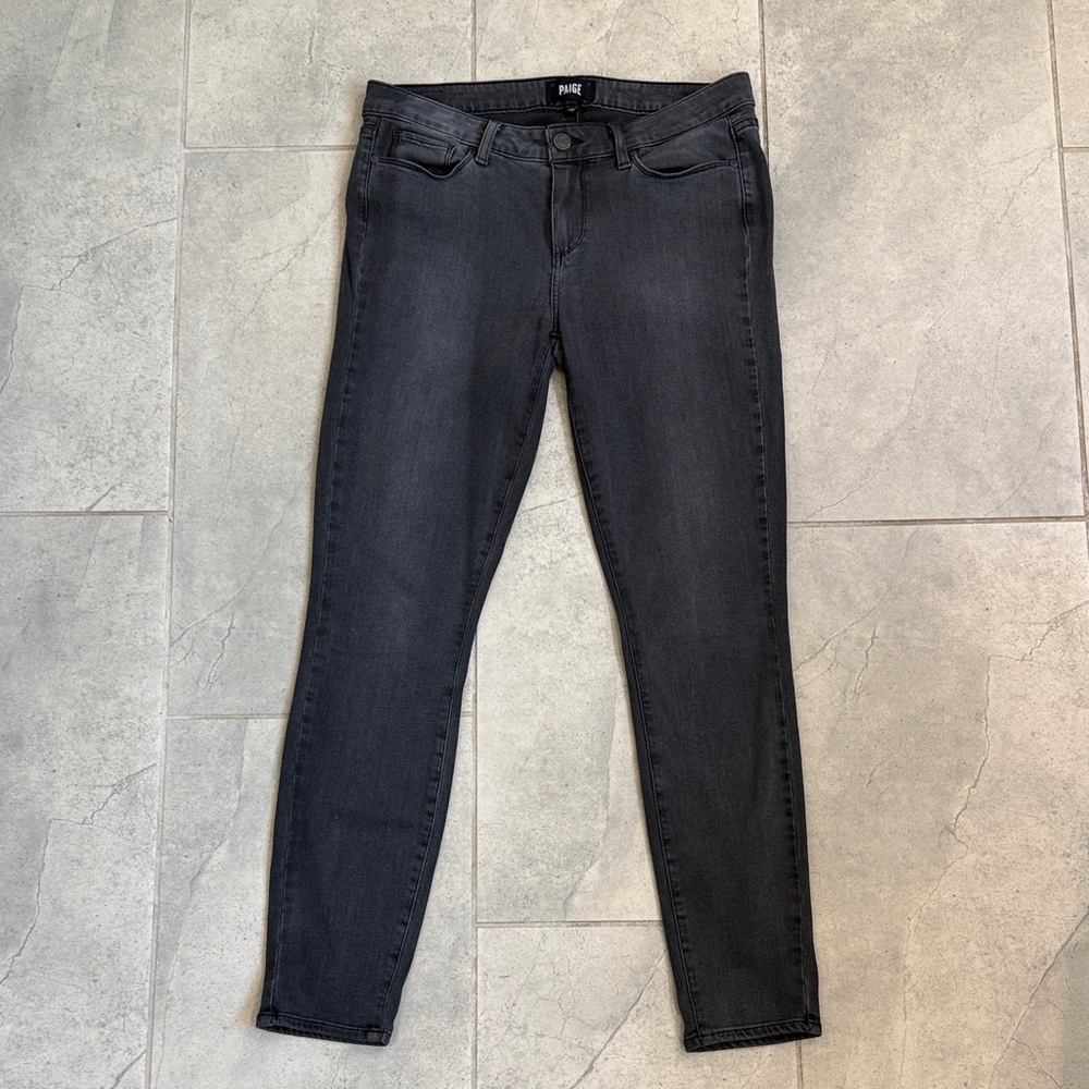 PAIGE Women's Dark Gray Skinny Jeans